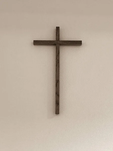 Concept or conceptual cross on background, texture with copy space for any text. christ, christianity, religion, faith, saint, spiritual, jesus, faith, resurrection. christian wooden cross in a school