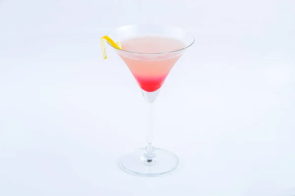 Erdbeer Zitronenlimonade Getränk Für Den Sommer Auf Weißem Hintergrund — Stockfoto