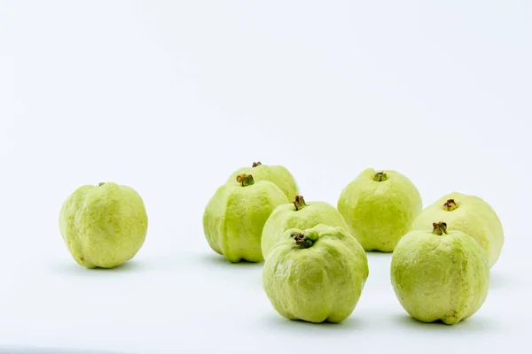 Favorite fruit in Thailand. Guava on the white background.