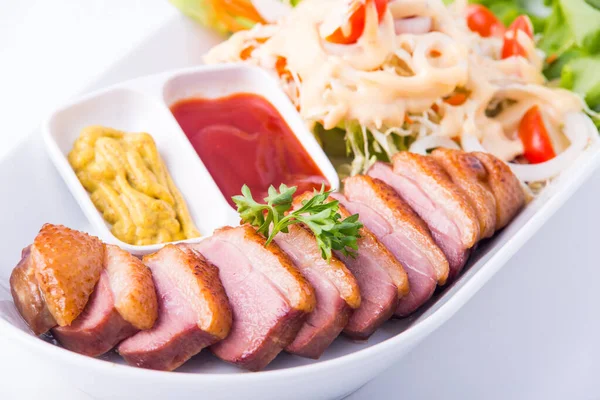 Chicken Breast Salad on the white background.