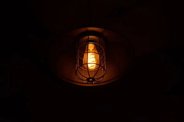 Lanterna Vintage Calda Luce Bianca Interni — Foto Stock
