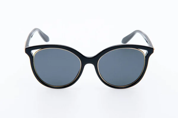 Mode Solglasögon Svarta Ramar Den Vita Bakgrunden — Stockfoto