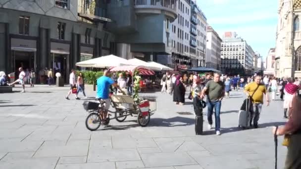 Vienna Austria Luglio 2023 Città Vecchia Stephansplatz Passeggiata Turistica — Video Stock