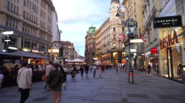 Viyana, Avusturya - 25 Temmuz 2023: Eski kasaba Stephansplatz, turist yürüyüşü 