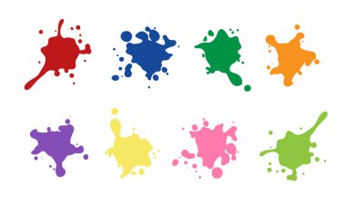 A set of multicolored blots on a white background. Colored elements for the design of websites. Vector color illustration. clipart