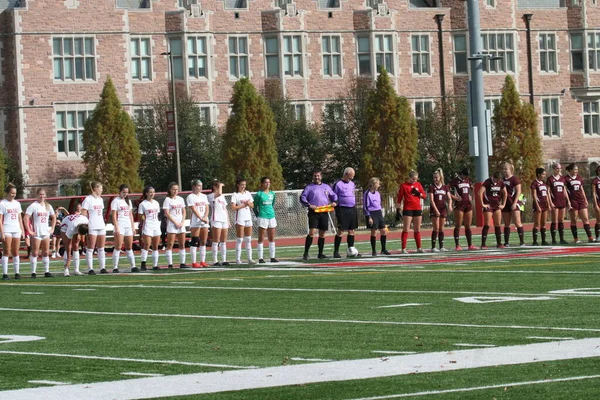 Wash U (Bears) vs. Chicago Üniversitesi (Maroons) Francis Olympic Field in St. Louis, Missouri, ABD. Bayanlar Futbol Ligi, 3. Lig, The Wash U Bears UAA (Üniversite Atletizm Birliği) Kadınlar Futbol Şampiyonası 'nı kazandı.