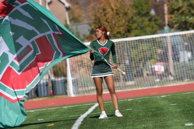 Wash U (Bears) - Francis Olympic Field St. Louis, Missouri 'de Carroll Üniversitesi (Pioneers) maçı. Washington U 35-23 kazanıyor. Stadyumda oynayan Amerikalı futbolcular