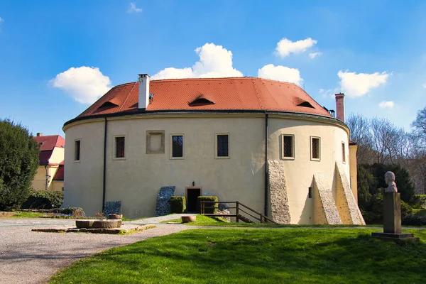 Roztoky Castle near Prague in spring sunny day. Czech Republic.
