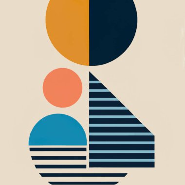 geometric abstract background with circles and squares