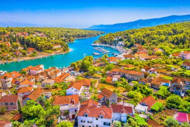 Colorful idyllic view of Vrboska old town, Croatia Hvar. clipart