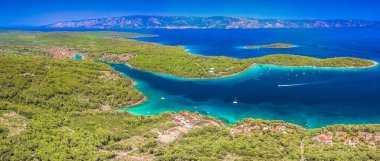 Panorama of Hvar island, Vrboska Croatia summertime. clipart