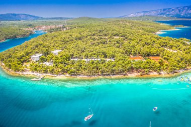 Hırvatistan 'da yaz manzarası, Hvar Adası deniz manzarası.