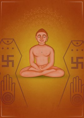 Soyut Arkaplan, Jain dini festivali kutlamalarıyla Mahavir Jayanti Festivali illüstrasyonunuz kutlu olsun..