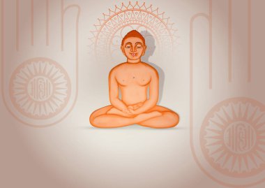 3D illüstrasyon eğer Hint festivali mahavir jayanti kutlama pankartı tasarımı, mutlu mahavir jayanti Hindistan.