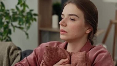 Caucasian Upset Woman Sitting at Home Looks Pensive Thinks Over Life Concerns or Unrequited Love, Suffers from Unfair Situation. Problem, Break Up, Depressed Feeling Bad Annoyed