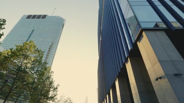 Financial Business Center Mit Wolkenkratzern Und Bürogebäuden Moderner Corporate Business — Stockvideo
