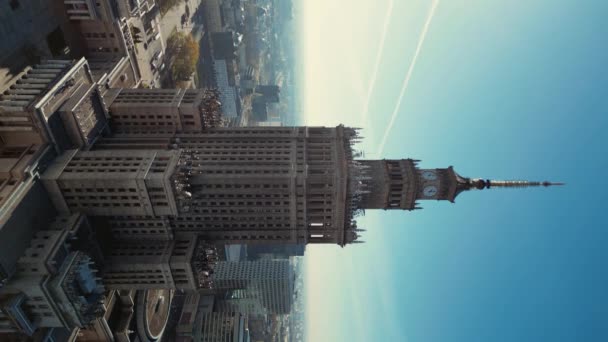 Warsawa Polandia November 2022 Video Vertikal Breathtaking Aerial Perspective Storied — Stok Video