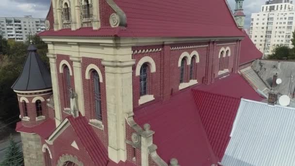 Letecký Pohled Majestátní Starý Kostel Josafata Nádherná Antická Architektonická Památka — Stock video