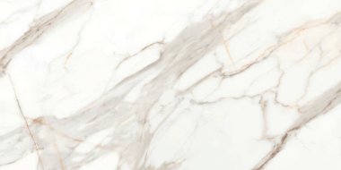 Kahverengi ve gri renk damarları olan soyut beyaz mermer, tasarım sanatı için doğal mermer, taş duvar dokusu arka planı.