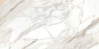 Kahverengi ve gri renk damarları olan soyut beyaz mermer, tasarım sanatı için doğal mermer, taş duvar dokusu arka planı.