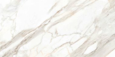 Kahverengi ve gri renk damarları olan soyut beyaz mermer, tasarım sanatı için doğal mermer, taş duvar dokusu arka planı.