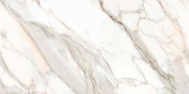 Kahverengi ve gri renk damarları olan soyut beyaz mermer, tasarım sanatı için doğal mermer, taş duvar dokusu arka planı.