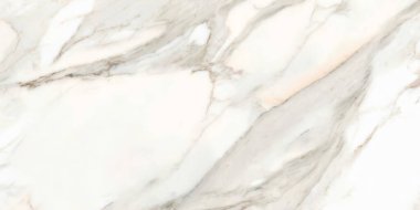 Kahverengi ve gri renk damarları olan soyut beyaz mermer, tasarım sanatı için doğal mermer, taş duvar dokusu arka planı.