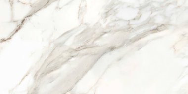 Kahverengi ve gri renk damarları olan soyut beyaz mermer, tasarım sanatı için doğal mermer, taş duvar dokusu arka planı.