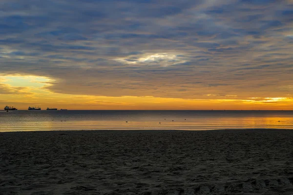 Sunrise Beach Gdynia Poland — Stock Photo, Image