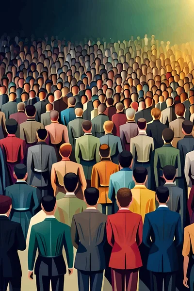 Background with a crowd of people. Vector retro background with a crowd of people.