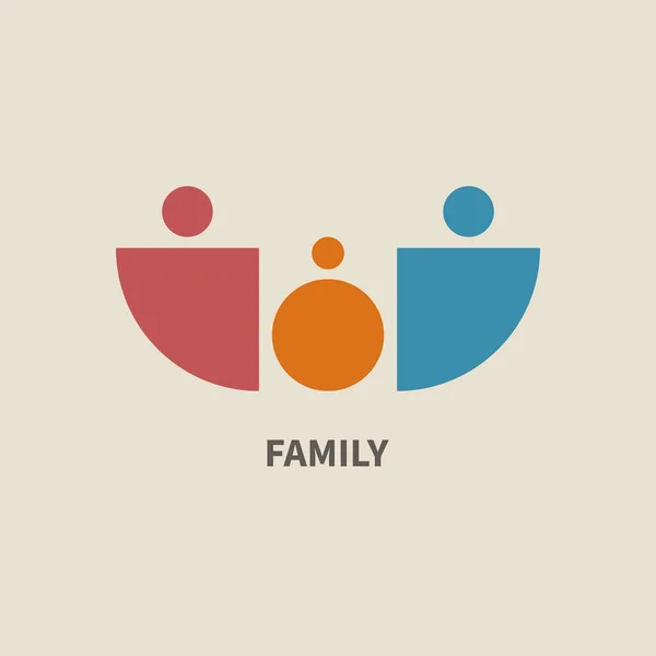 Família Pais Logotipo Geométrico Mínimo Conceito Familiar — Vetor de Stock