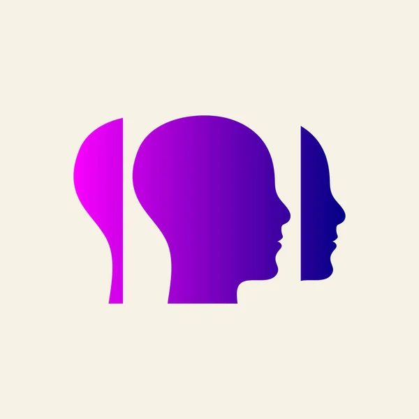 Şizofreni Bölünmüş Logo Zihinsel Bozukluk Simgesi — Stok Vektör