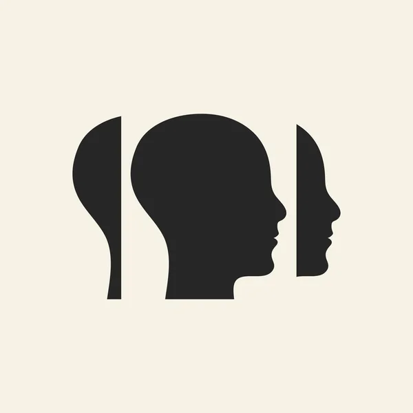 Esquizofrenia Logo Dividindo Ícone Transtorno Mental —  Vetores de Stock
