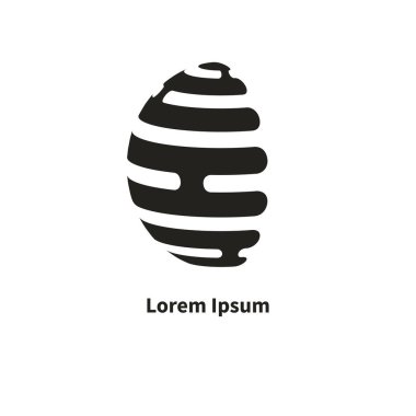 Abstract digital 3D logo globe. Round icon business marketing, networking, communications, telecommunications, social networking. Vector illustration