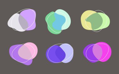 Set of spots, frames. Collection of borders, abstract blob
