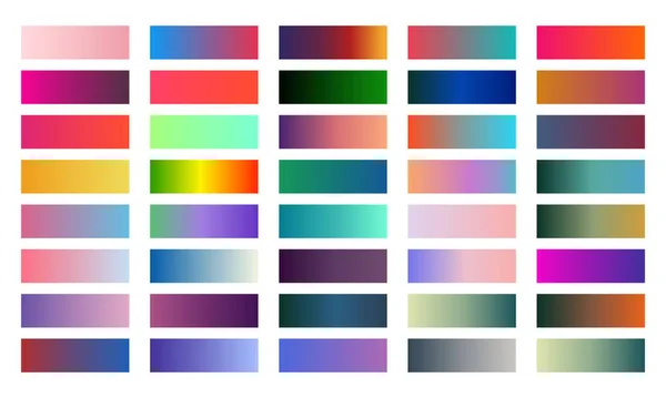 Gradientes Conjunto Colorido Paleta Vetores Gradiente Coleção Para Interface Papel — Vetor de Stock