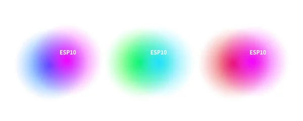 Set Blurred Color Spots Blurry Futuristic Frame Border — Stock Vector