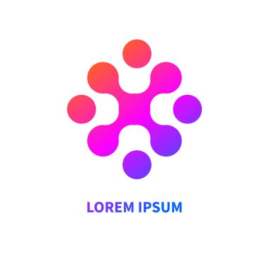 Dört bağlantılı kişi logosu. Takım çalışması simgesi, ağ oluşturma iş konsepti