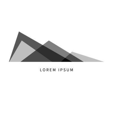 Abstract triangular geometric mountains logo. Layers of hills, mountains icon