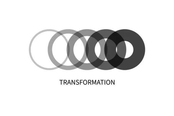 Förvandla Transformationsikonen Abstrakt Geometrisk Transformation Logotyp Coach Symbol Evolution Vektor — Stock vektor