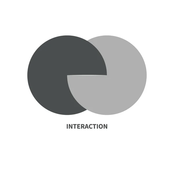 Integración Signo Interacción Concepto Negocio Redondo Logo Interactivo Icono Negocio — Archivo Imágenes Vectoriales