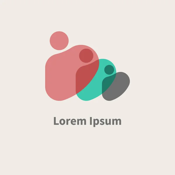 Trois Personnes Abstraites Logo Géométrique Groupe Affaires Icône Des Amis — Image vectorielle