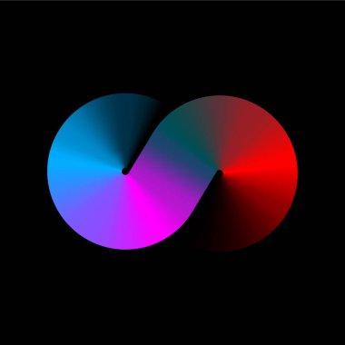 Sonsuz eğimli geometrik logo. Soyut izole edilmiş sonsuzluk işareti