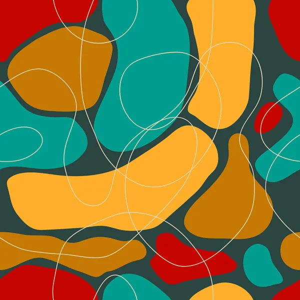 Artistic Organic Seamless Pattern Circles Abstract Background Hand Drawn Organic — Stock Vector