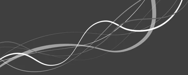 Abstrakte Schwarz Weiße Kurvige Linie Wellenförmige Rundungen Streifen Sich Vektor — Stockvektor