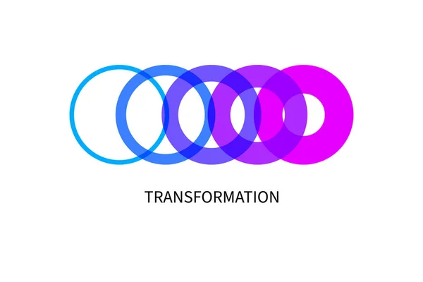 Förvandla Transformationsikonen Abstrakt Geometrisk Transformation Logotyp Coach Symbol Evolution Vektor — Stock vektor