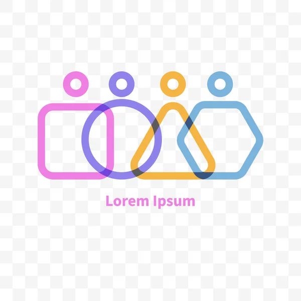 Redes Relaciones Logo Amistad Interacción Concepto Equipo Grupo Icono Trabajo — Vector de stock
