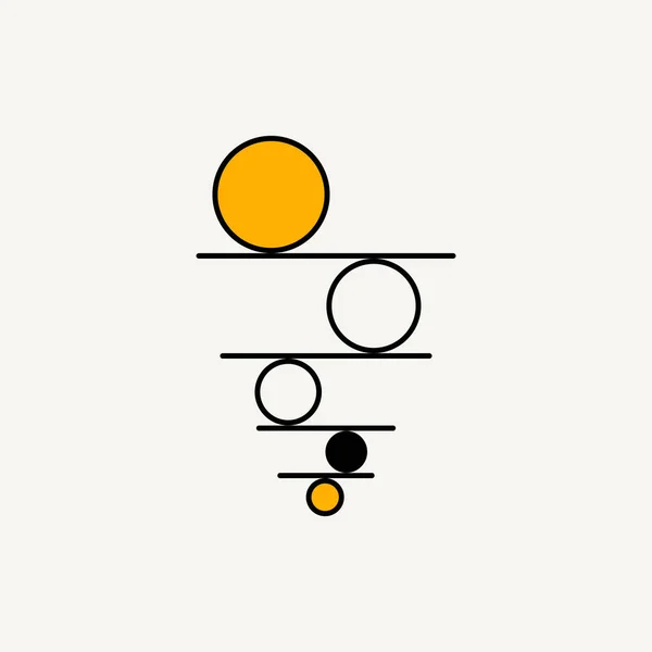 Equilibrio Geométrico Abstracto Logotipo Mínimo Coaching Vida Simple Icono Plano — Archivo Imágenes Vectoriales