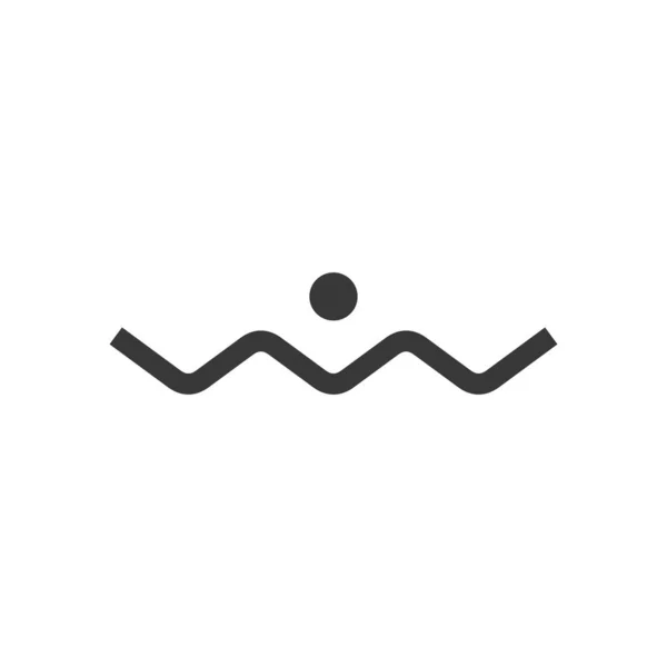 Морська Сонячна Хвильова Піктограма Логотип Океану Концепція Мінімального Курорту Мінімалістичний — стоковий вектор