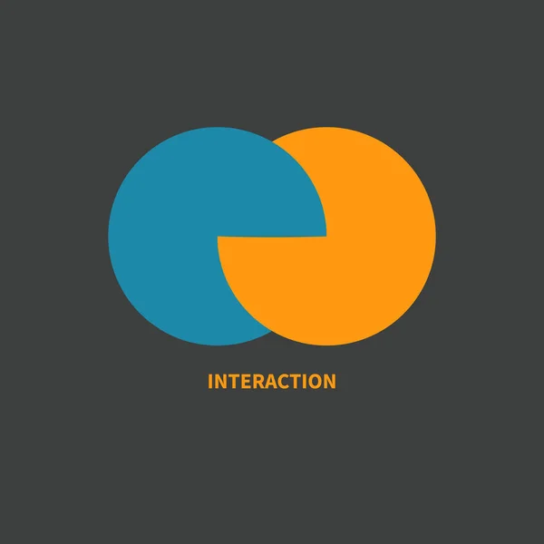 Integración Signo Interacción Concepto Negocio Redondo Logo Interactivo Icono Negocio — Archivo Imágenes Vectoriales